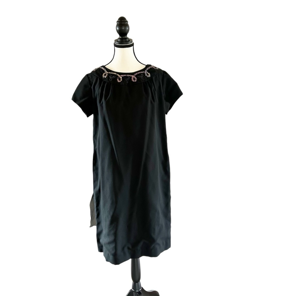 Vintage 60’s Flowy Littlre Black Dress Whimsy Goth Retro Loose Fit Fairy-Core